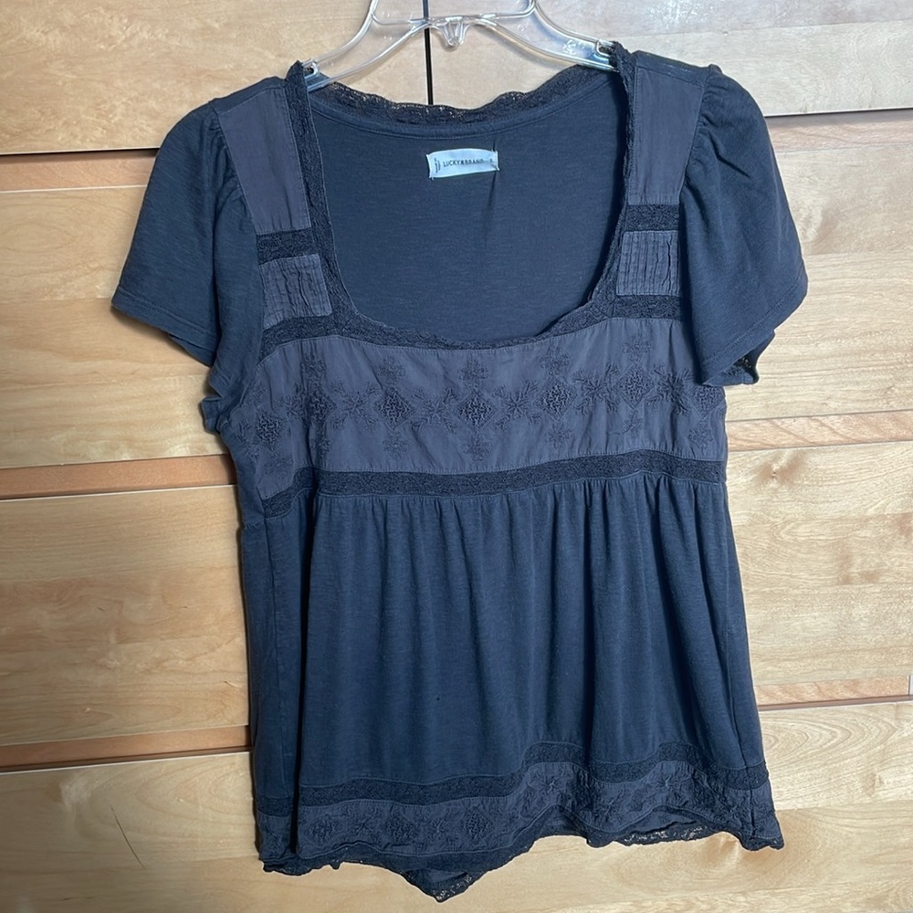 Lucky Brand Square Neck Blouse